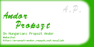 andor propszt business card